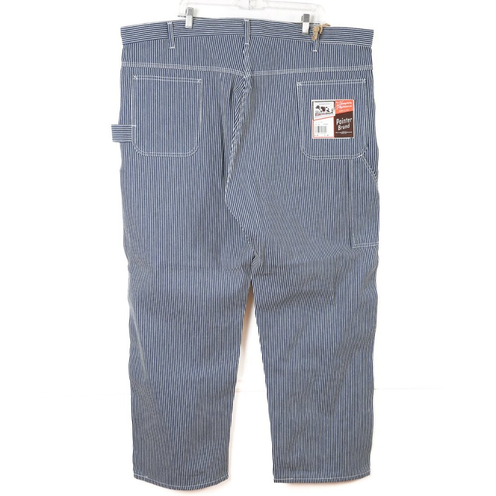 VINTAGE DEADSTOCK Pointer Brand Hickory Striped Carpenter Jeans Size 46x30 - Picture 3 of 14